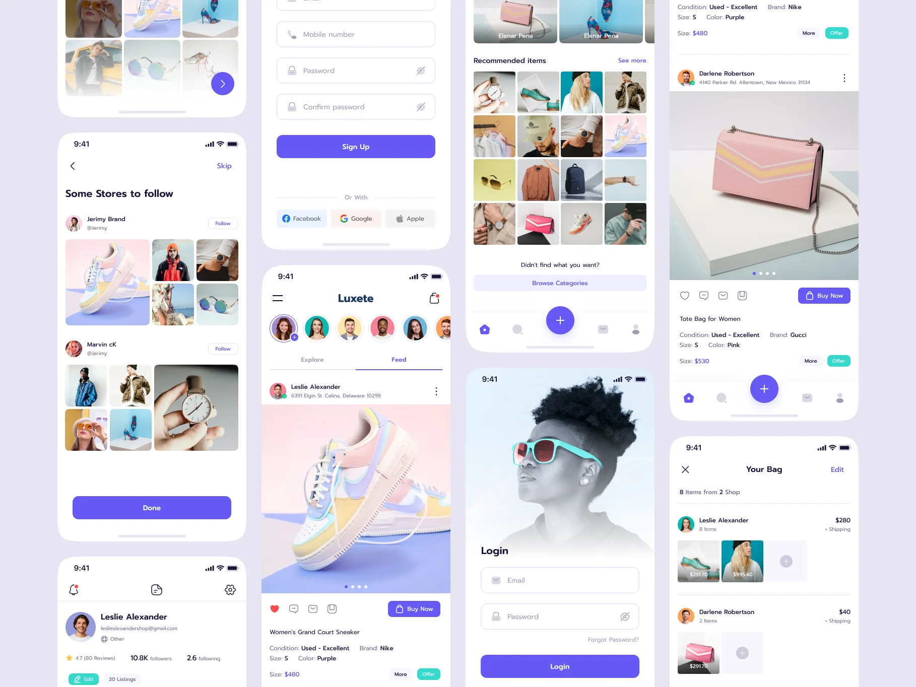 Luxete – Social Shopping App Design